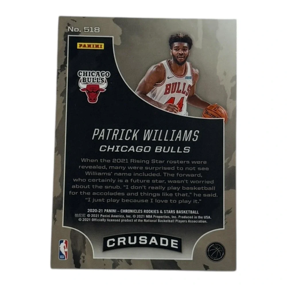 2020 21 Panini Chronicles Crusade Patrick Williams Chicago Bulls Rookie RC‎ 518